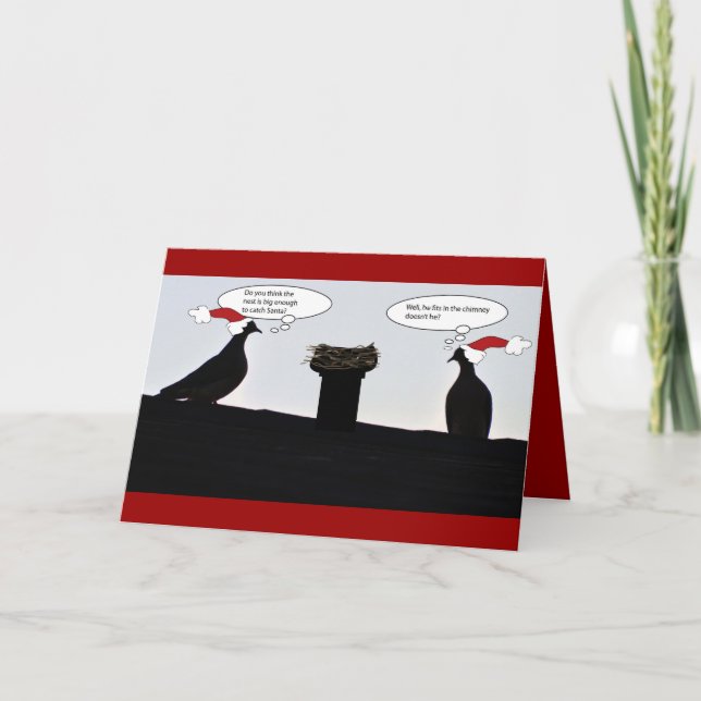 Funny Trying to Catch Santa Holiday Card (Front)