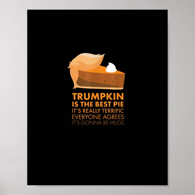 Funny  Tshirt Pumpkin Pie Thanksgiving Fall Poster (Front)
