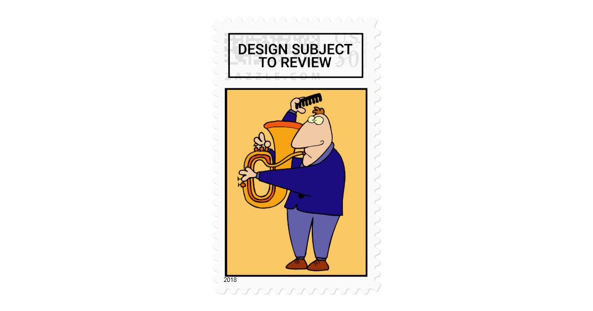 Funny Tuba Cartoon Stamps | Zazzle.com