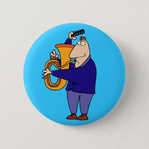 Funny Tuba Player Button
