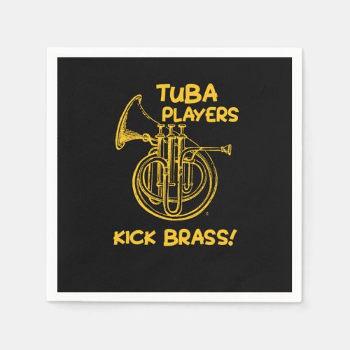 Funny Tuba Players Kick Brass Musician Music Instr Napkins