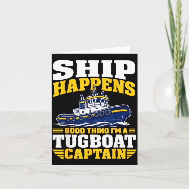 Funny tugboat captain  card (Front)