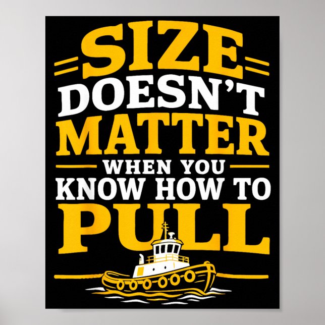Funny tugboat captain harbor boat operator  poster (Front)