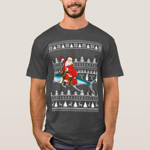 Funny Tuna Fish Lover Santa Riding Tuna Ugly Chris T-Shirt