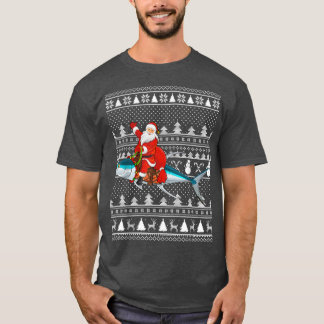 Funny Tuna Fish Lover Santa Riding Tuna Ugly Chris T-Shirt