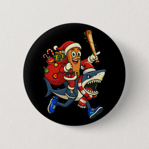 Funny Tung Tung Sahur Riding Tralala Xmas Italian  Button