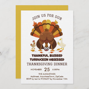 Funny Turducken Thanksgiving Dinner Invitation