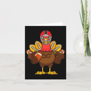 Funny Turkey And Football Sport Lovers  Card