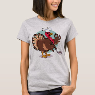 Funny Turkey Chef Vintage Cartoon T-Shirt