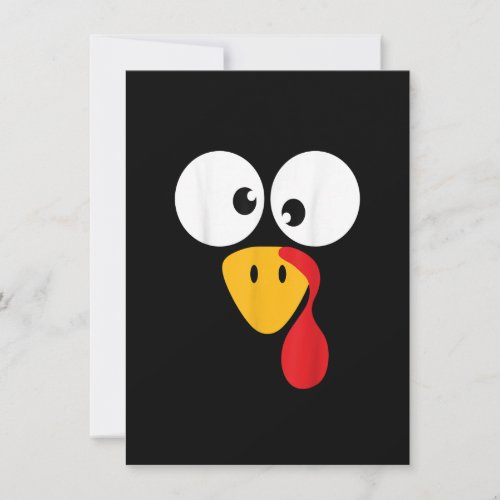 Funny turkey face for thanksgiving family costume invitation