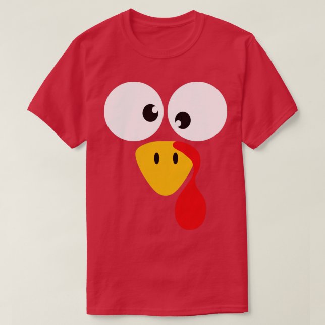 Funny turkey face for thanksgiving family costume T-Shirt (Design Front)