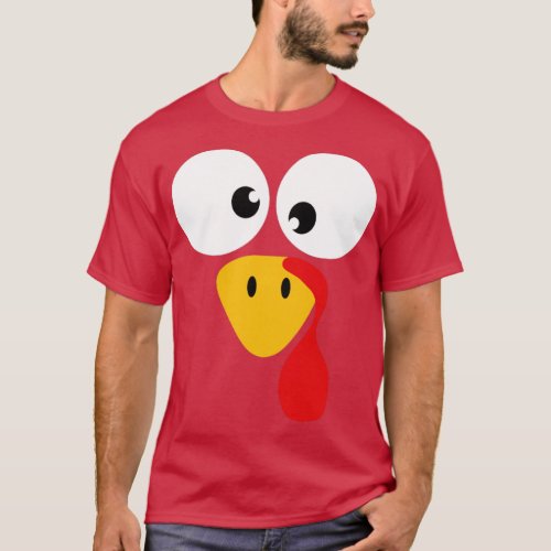 Funny turkey face for thanksgiving family costume T_Shirt
