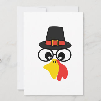 Funny Turkey Face for Thanksgiving Invitation