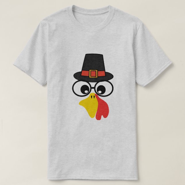 Funny Turkey Face for Thanksgiving T-Shirt (Design Front)