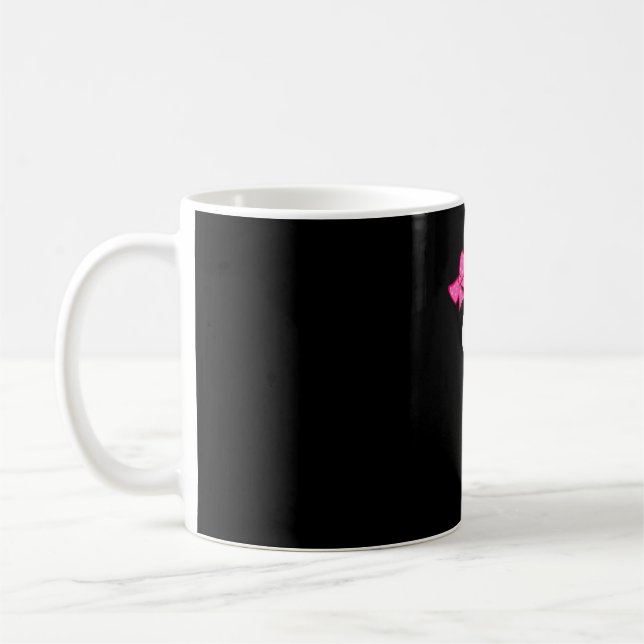Funny Turkey Face Pink Bow Thanksgiving Coffee Mug (Left)