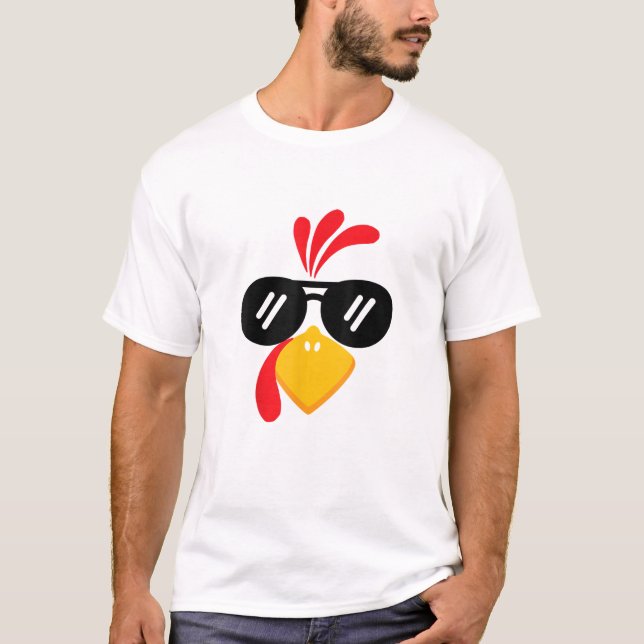 Funny Turkey Face Thanksgiving Cute Boys Girls Sun T-Shirt (Front)