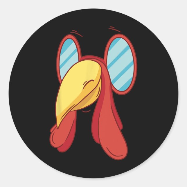 Funny Turkey Face Thanksgiving Fall Joke Humor  Classic Round Sticker (Front)