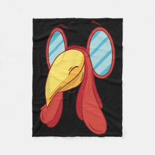 Funny Turkey Face Thanksgiving Fall Joke Humor Fleece Blanket