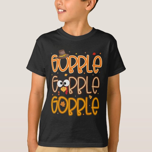 Funny Turkey Face Thanksgiving Gobble Shirts Holid (Front)