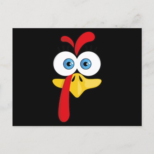 Funny Turkey Face Thanksgiving Holiday Postcard