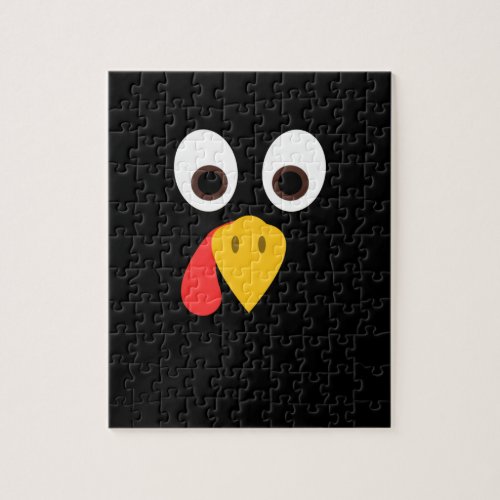 Funny Turkey Face Thanksgiving Jigsaw Puzzle