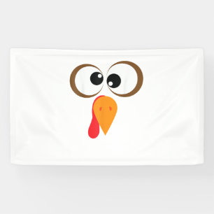 Funny Turkey Family Thanksgiving Turkey Face Frien Banner