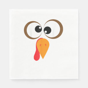 Funny Turkey Family Thanksgiving Turkey Face Frien Napkins
