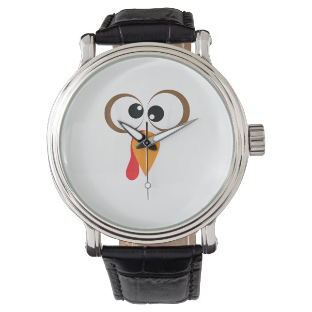 Funny Turkey Family Thanksgiving Turkey Face Frien Watch (Front)