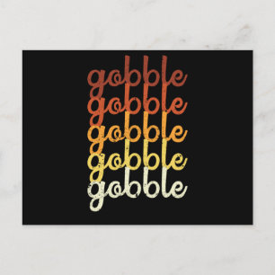 Funny Turkey Gobble Gobble Thanksgiving Dinner Postcard