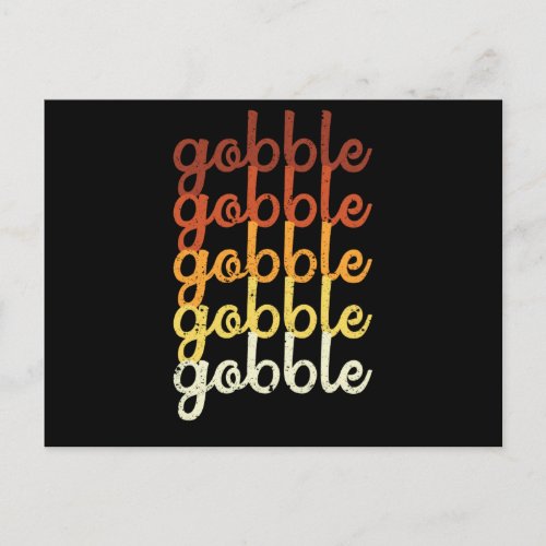 Funny Turkey Gobble Gobble Thanksgiving Dinner Postcard