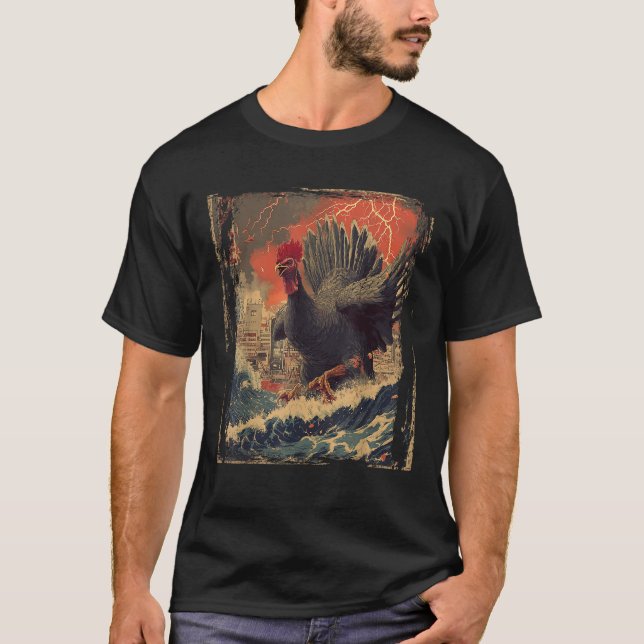 Funny Turkey Gobblezilla Turkey Day Thanksgiving   T-Shirt (Front)