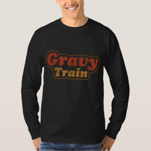 Funny Turkey Gravy Train Thanksgiving Retro Vintag T-Shirt