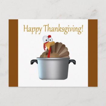 Funny Turkey  Happy Thanksgiving Day Holiday Postcard by esoticastore at Zazzle