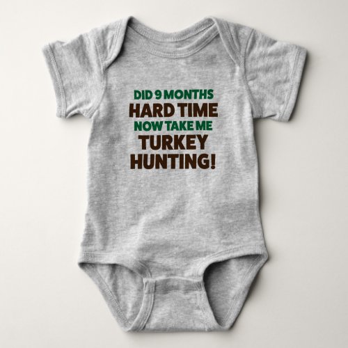 Funny Turkey Hunting Jersey Bodysuit for Baby