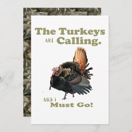 Funny Turkey Hunting Mens Camo Birthday Invite