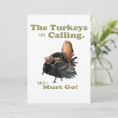 Funny Turkey Hunting Men's Camo Birthday Invite (Standing Front)
