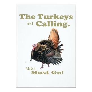 Funny Turkey Hunting Men's Camo Birthday Invite