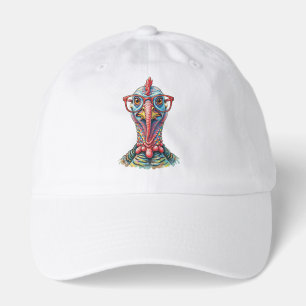 Funny Turkey in Glasses Cartoon Fun Hat