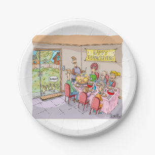 FUNNY TURKEY KIDS THANKSGIVING Paper Plates