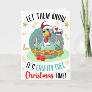 Funny Turkey love vegans, Vegan Christmas Card