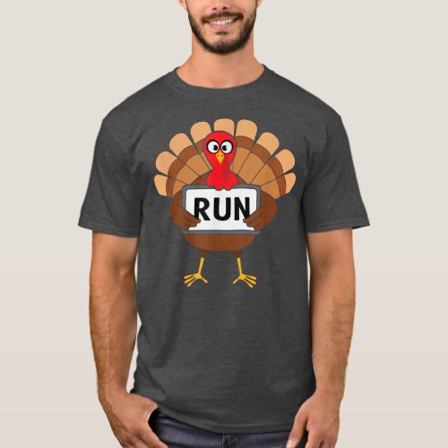 Funny Turkey Run Turkey Trot 2021 Thanksgiving Cos T_Shirt