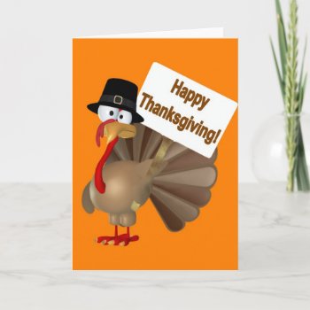 Funny Turkey Saying ''happy Thanksgiving!'' Holiday Card by esoticastore at Zazzle