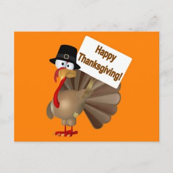 Funny Turkey Saying ''happy Thanksgiving!'' Holiday Postcard by esoticastore at Zazzle