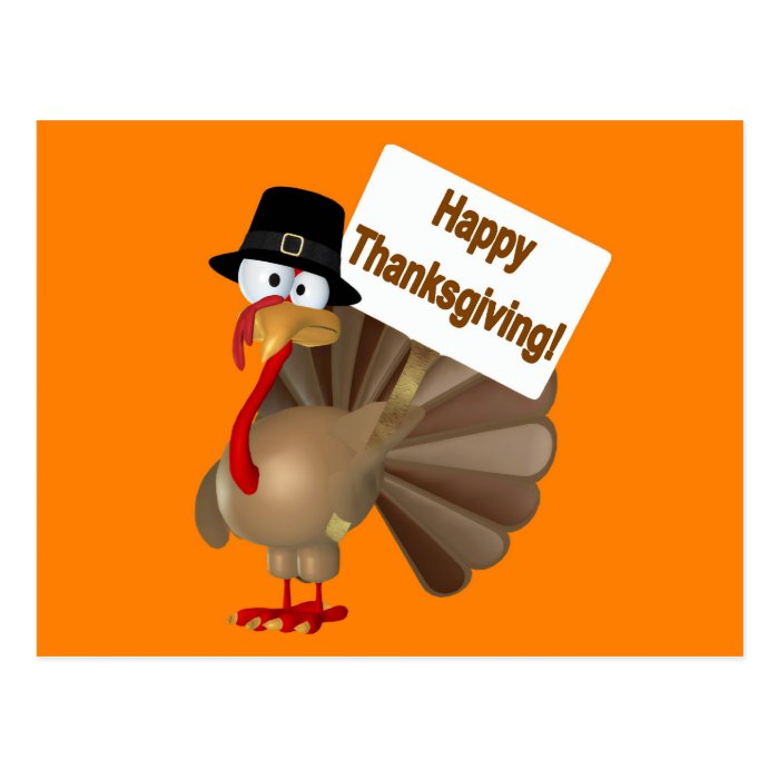 Funny Turkey saying ''Happy Thanksgiving'' Postcards