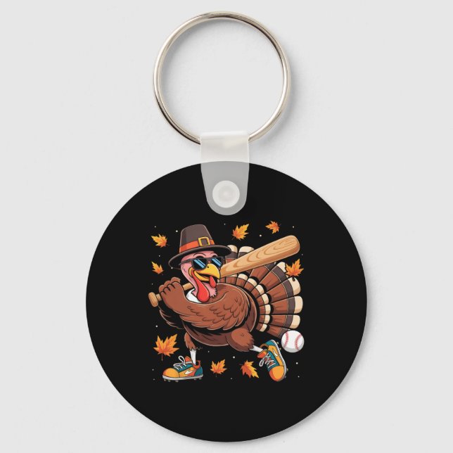 Funny Turkey Sell Game Day Thanksgiving Men Boy Ki Keychain (Front)