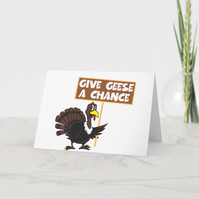 Funny Turkey spoof peace Holiday Card (Front)