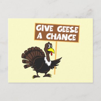 Funny Turkey Spoof Peace Holiday Postcard by Cardsharkkid at Zazzle