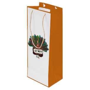 Funny Turkey Thanksgiving Christmas tote Wine Gift Bag