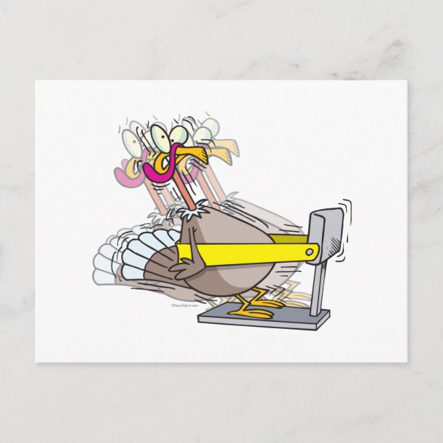 funny turkey thanksgiving diet cartoon holiday postcard (Front)