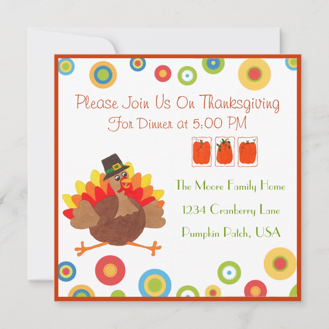 Funny Turkey Thanksgiving Dinner - Invitation | Zazzle